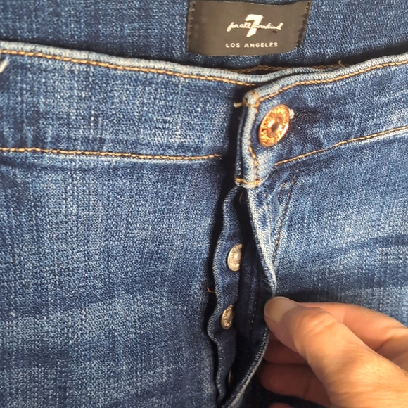 7FAM Josefina Straight Leg Buttonfly Blue Jeans, Sz 31. - Picture 2 of 7
